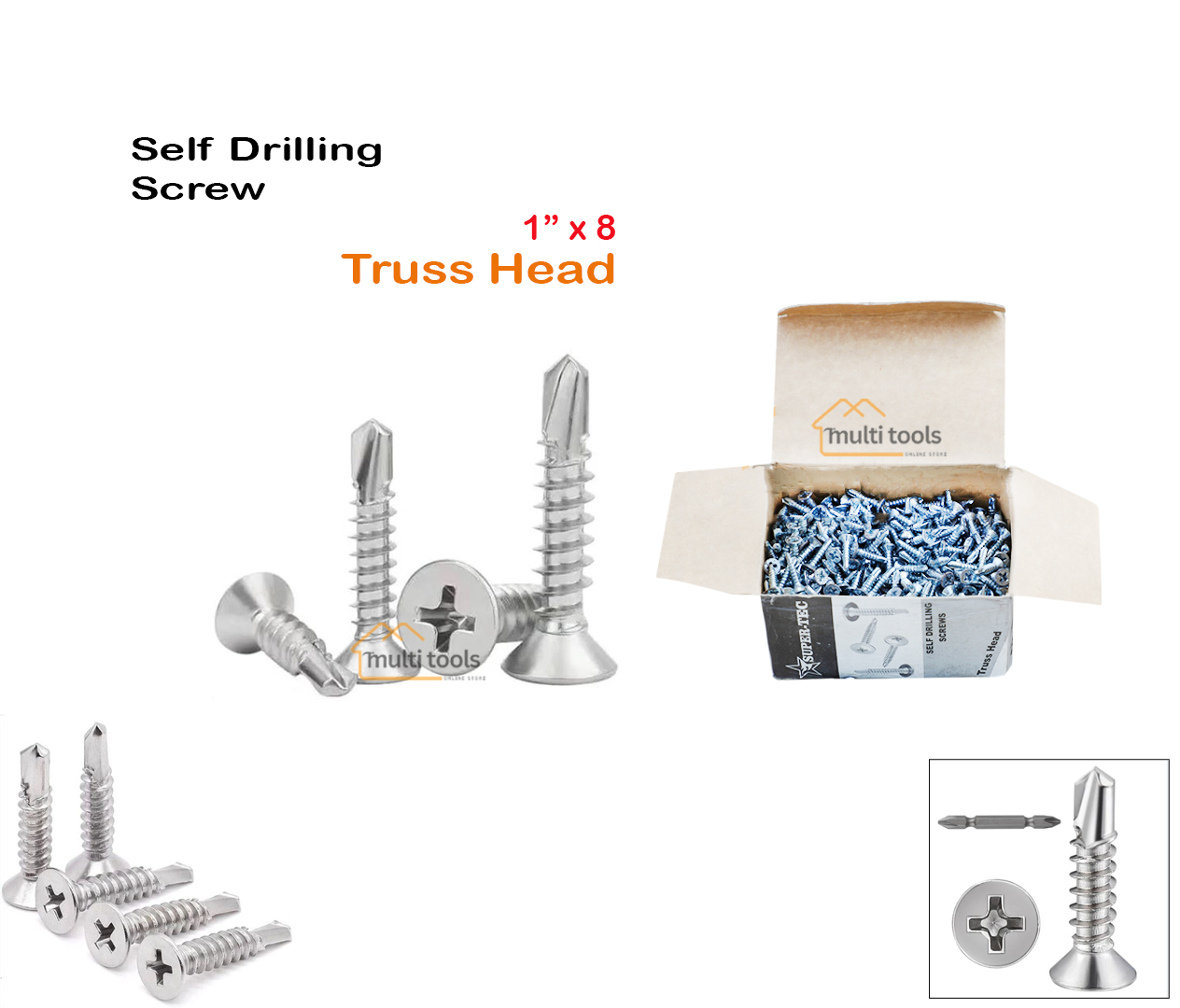  Self Drilling Screw 1 X 8 Truss Head